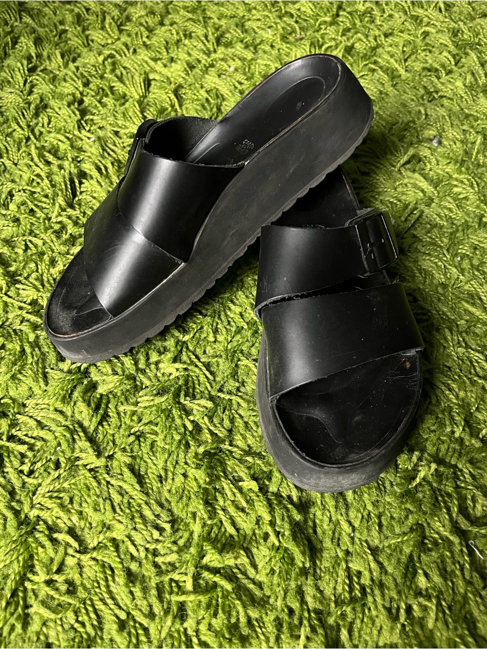 Birkenstock Black Two-Strap Slide Sandals